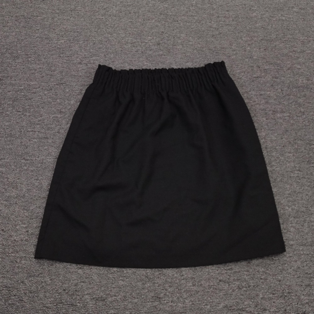 J.Crew Skirt Womens 2 Black Wool Blend A-Line Short Elastic Waist Lined Workwear